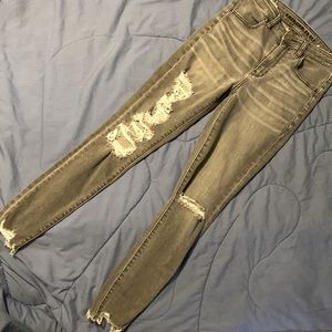 A/E grey high-waisted skinny jeans ne(x)t level stretch- size4 US womens.